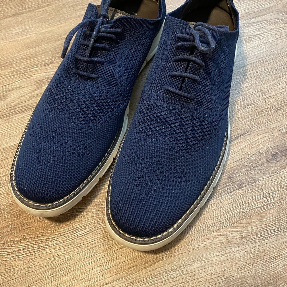Nautica Mens Dress Shoe Navy Knit Size 10 - Picture 2 of 3